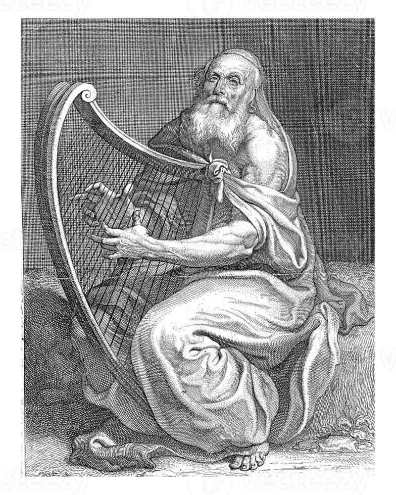 David Theaterstücke das Harfe, die Tür van Thulden, nach Valentin de Boulogne foto