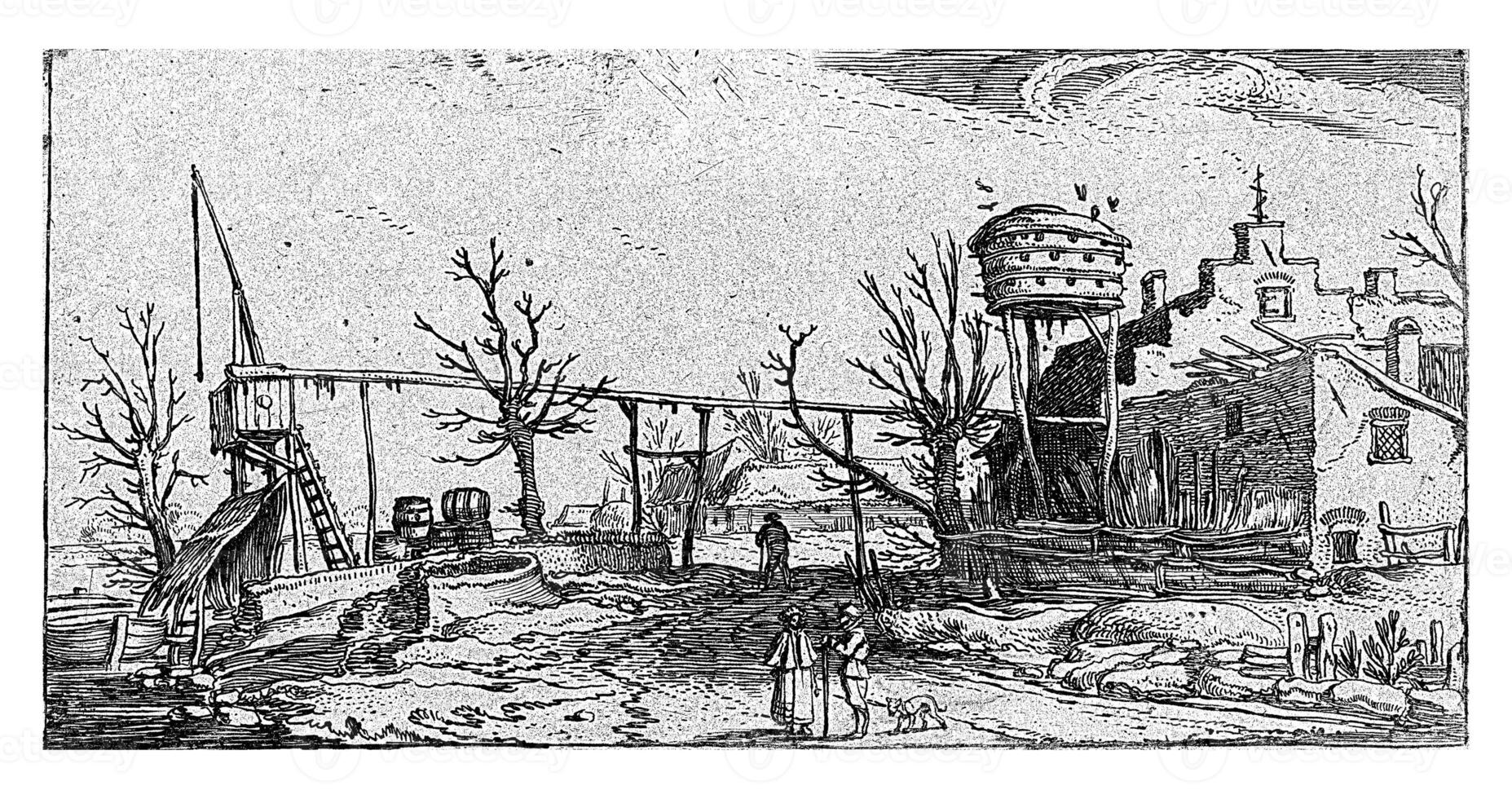 Landschaft mit ein Brauerei, esaias van de Velde, 1645 foto