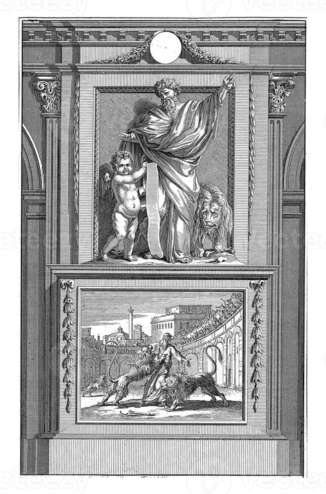 Heilige Ignatius von Antiochia, apostolisch Vater, jan luyken, nach jan goeree, 1698 foto
