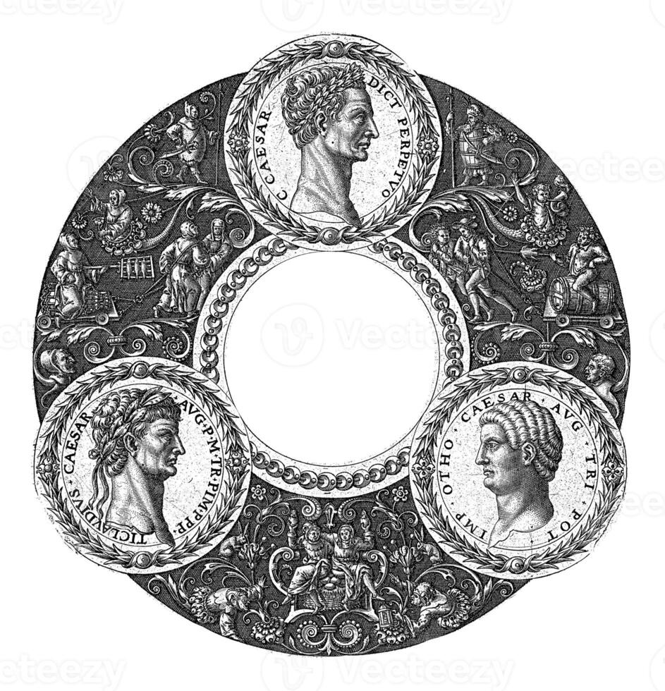 Medaillon mit Caesar, claudius und otho foto