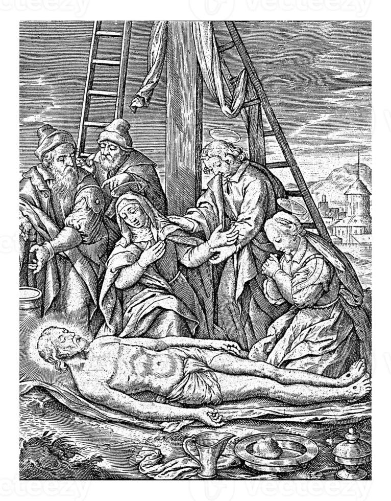 Wehklage von Christus, Hieronymus wierix, 1563 foto