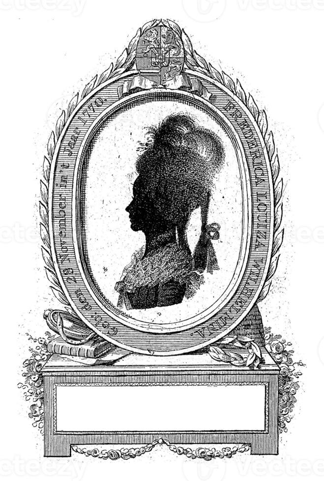 Silhouette Porträt von Louise, Prinzessin von Orange-Nassau, jan gerritsz. Visser, 1785 foto