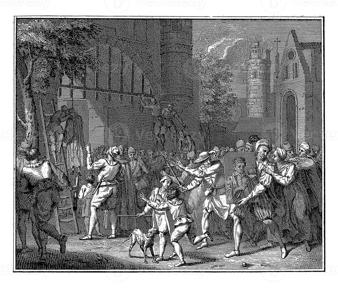 Tod Reihe Häftlinge sind gehängt beim das Stadt Tor, claude Augustin duflos, nach Louis fabritius dubourg, 1727 foto