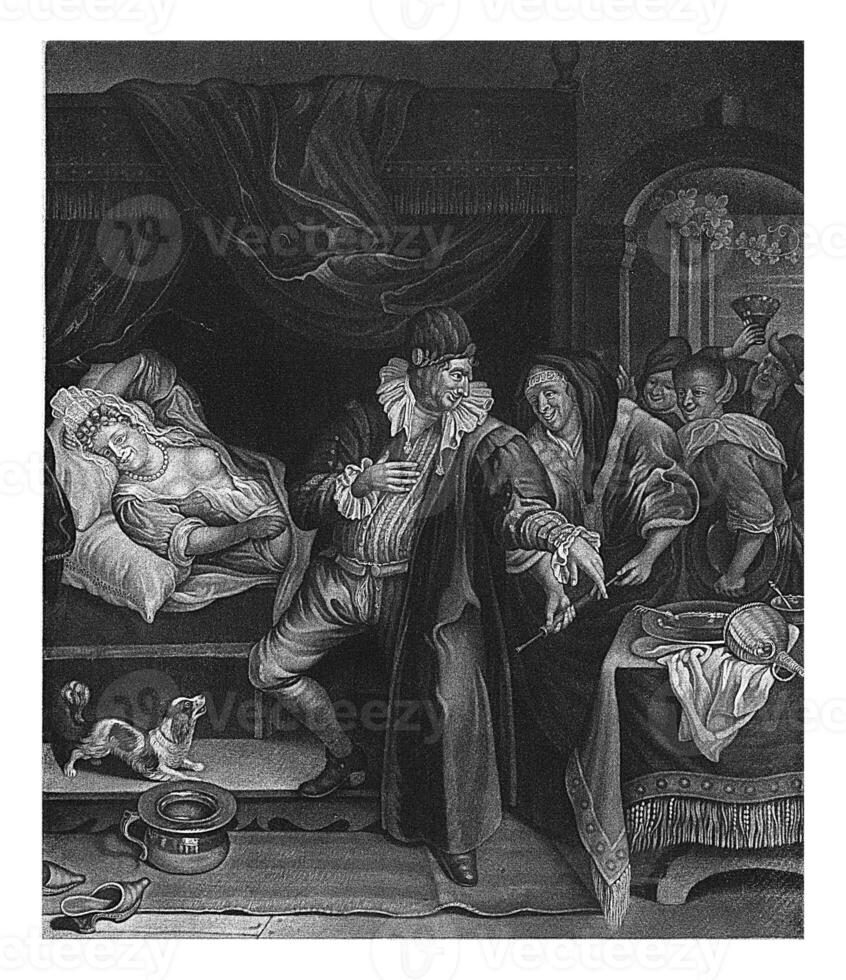 Krankenbett, Abraham de Blois, nach jan havicksz. steen, 1679 - - 1726 foto