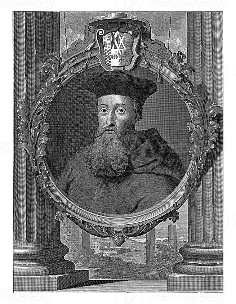 Porträt von Kardinal Reginald Pole, Pieter van Gunst, nach adriaen van der werff, c. 1669 - - 1731 foto