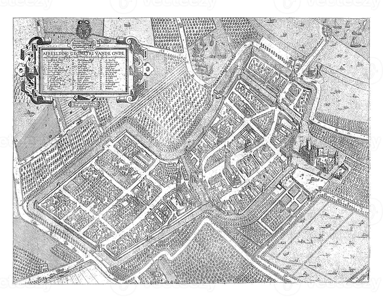 Karte von Culemborg, hendrik jansz. verstraelen, 1715 - - 1720 foto