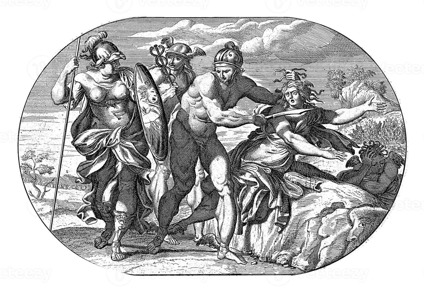 Perseus enthauptet Meduse, anonym, nach Jahrestag Carracci, 1673 - - 1709 foto