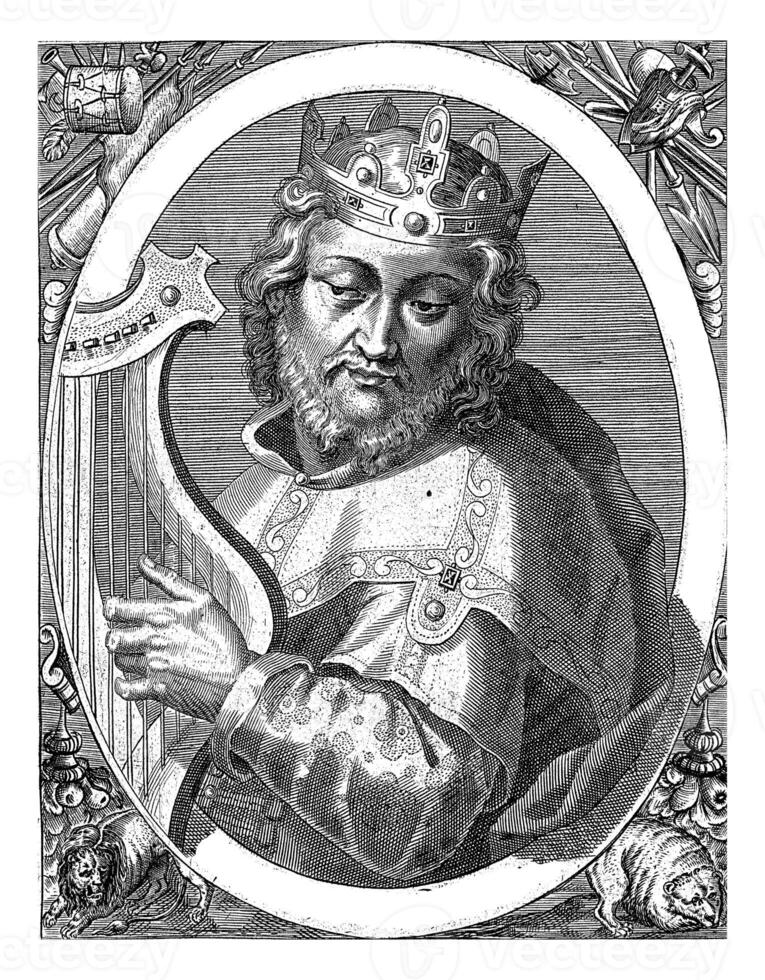 König David wie einer von das neun Helden, Willem van de passe, 1621 - - 1636 foto