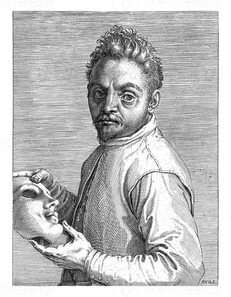 Porträt von Darsteller giovanni Gabrielli, Agostino Carracci, c. 1599 foto