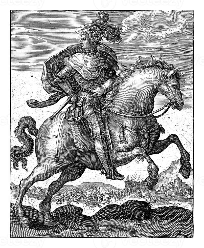 albert ich von Habsburg auf zu Pferd, Crisijn van de passe ich, nach g. ens, 1604 foto