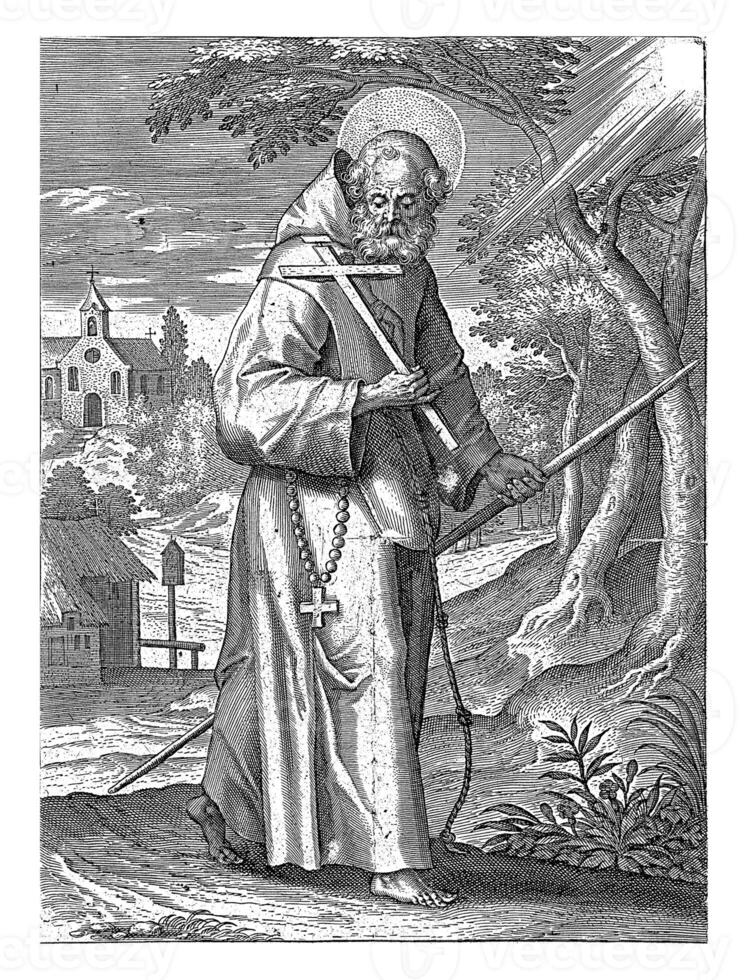 Heilige Francis von paola, adriaen collaert, 1608 foto