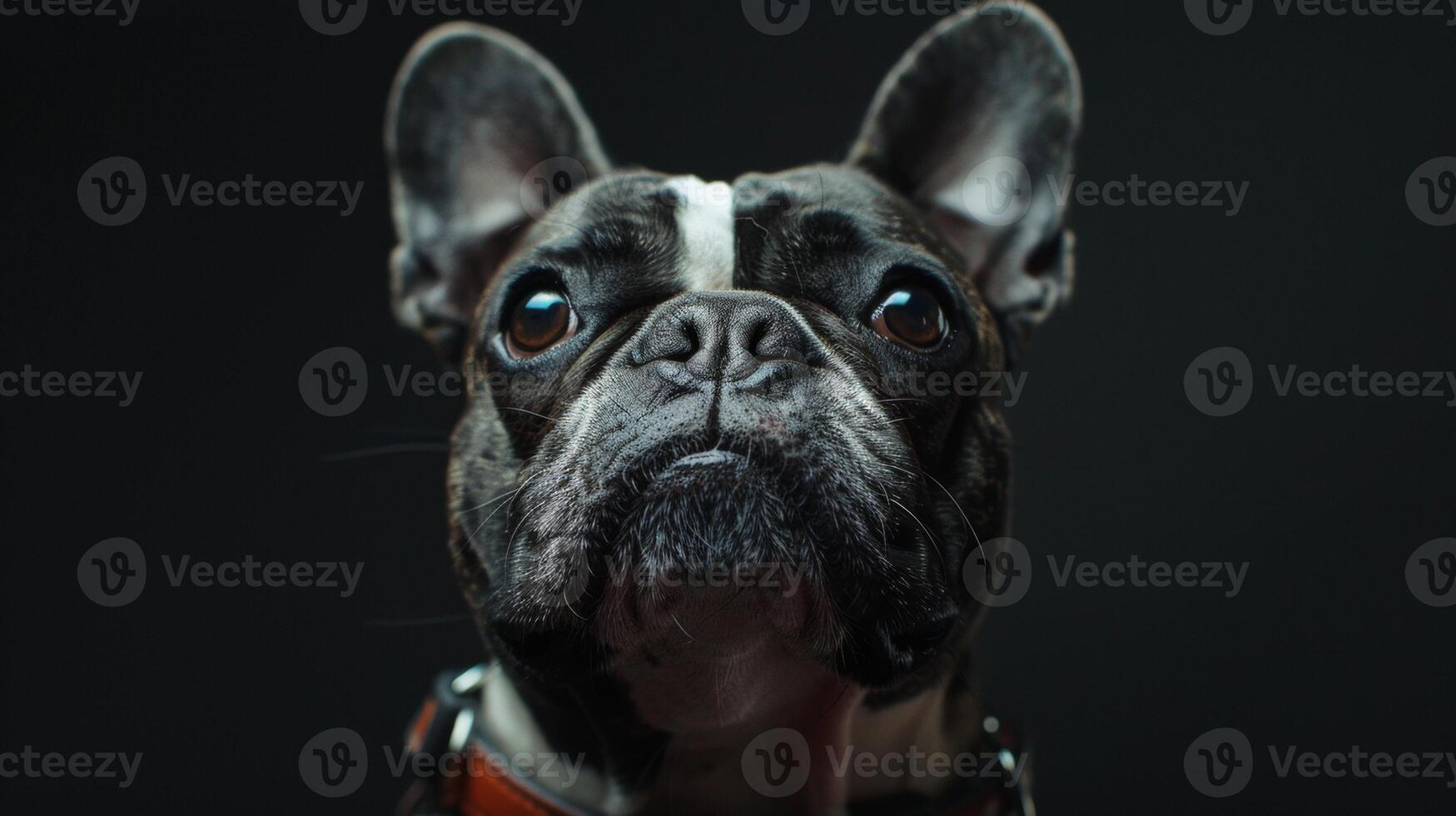 ai generiert Hund mit ein Hund Halsband Fachmann Fotografie foto