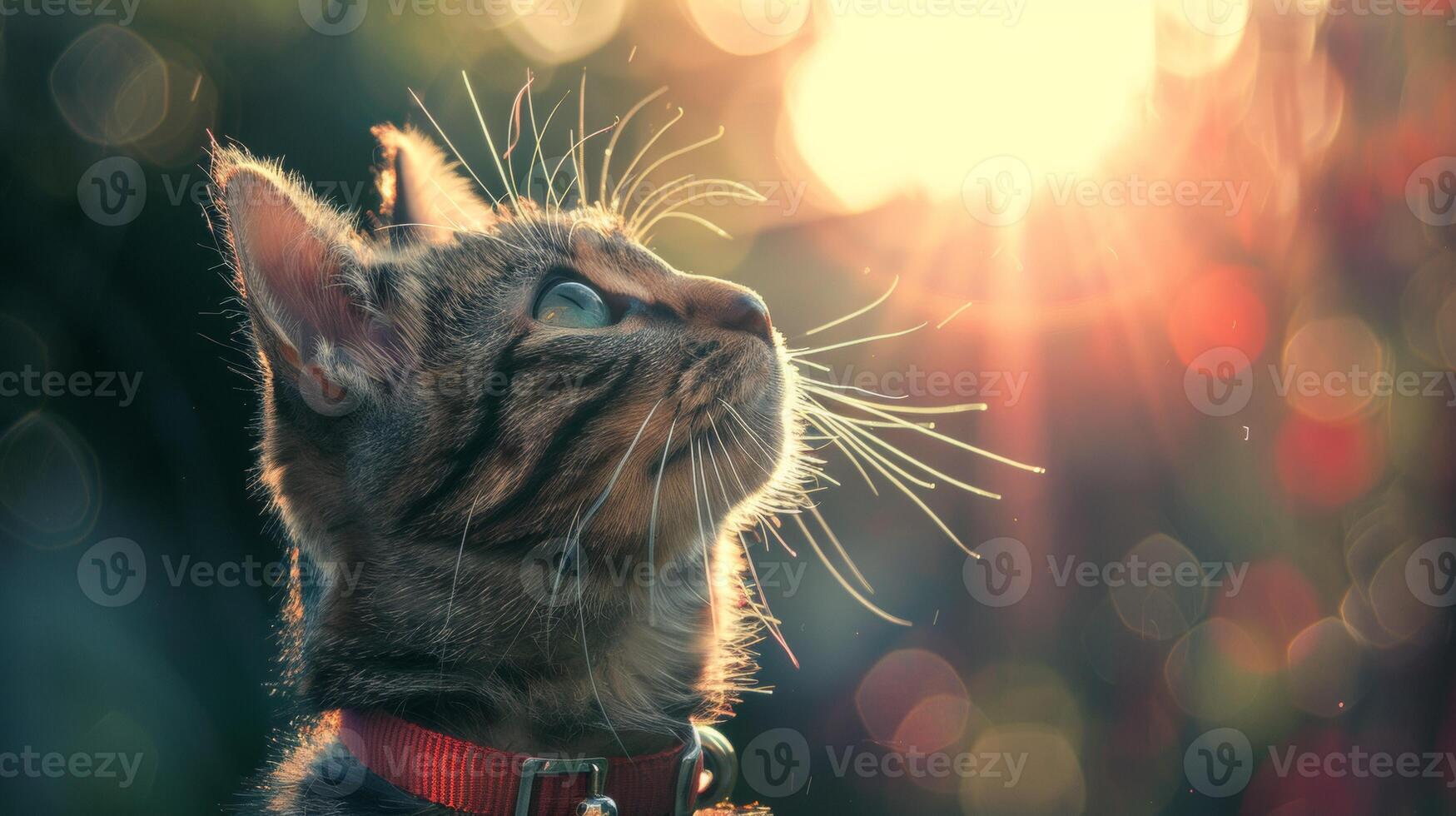 ai generiert Katze mit ein Katze Halsband Fachmann Fotografie foto