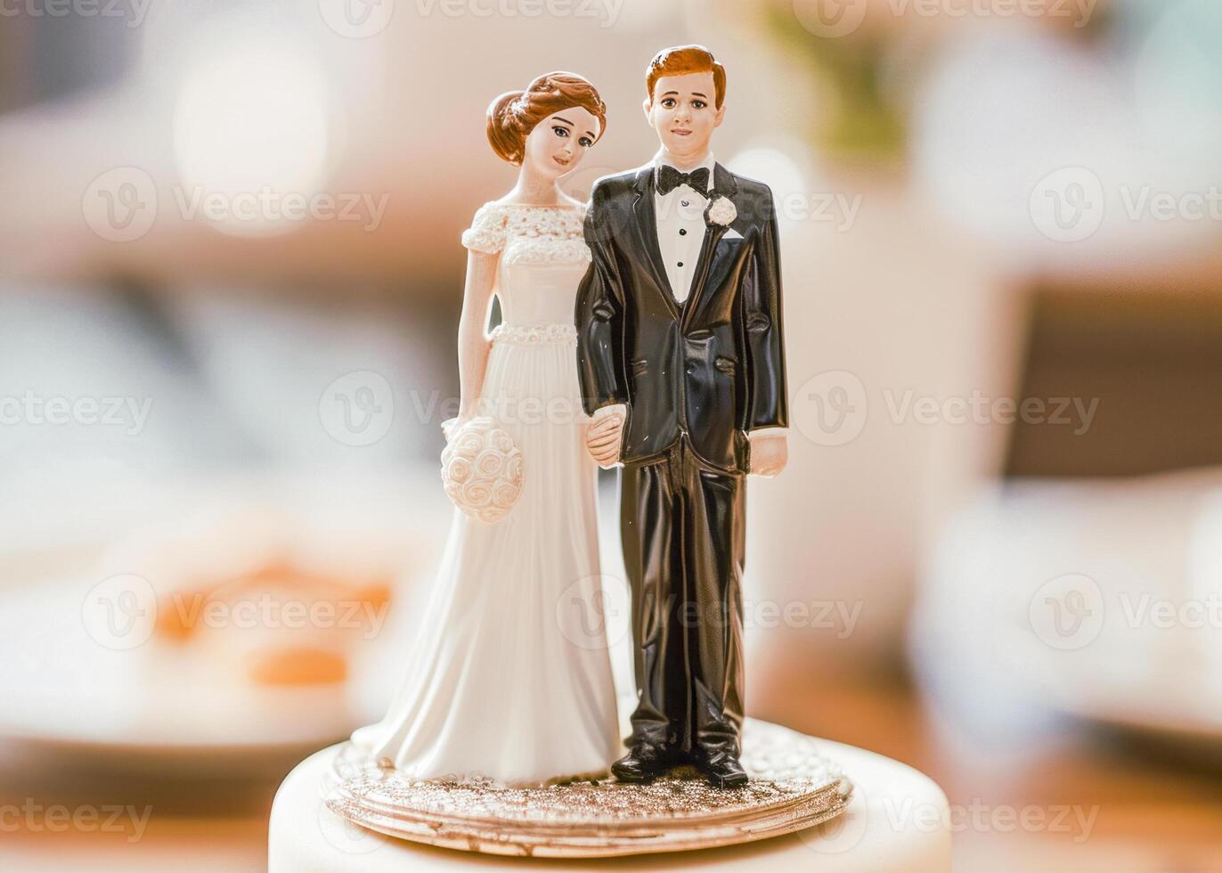 Braut und Bräutigam Hochzeit Kuchen Topper Figuren foto