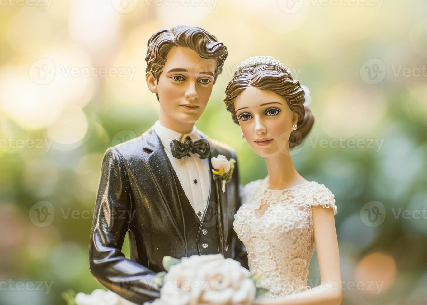 Braut und Bräutigam Hochzeit Kuchen Topper Figuren foto