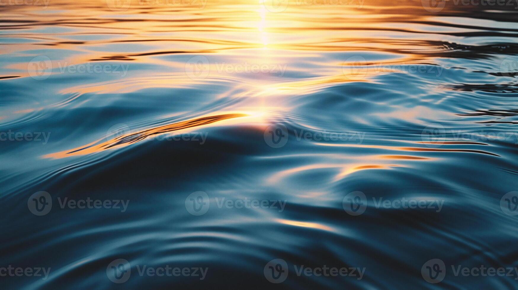 ai generiert abstrakt Hintergrund von Wasser Oberfläche mit Sonne Licht und Bokeh foto
