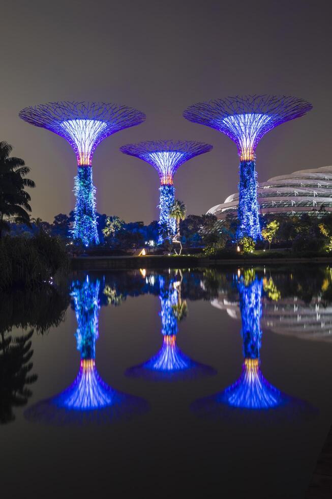 Singapur, Singapur, 2014 - - Gardens durch das Bucht beim Nacht, Singapur, Asien foto