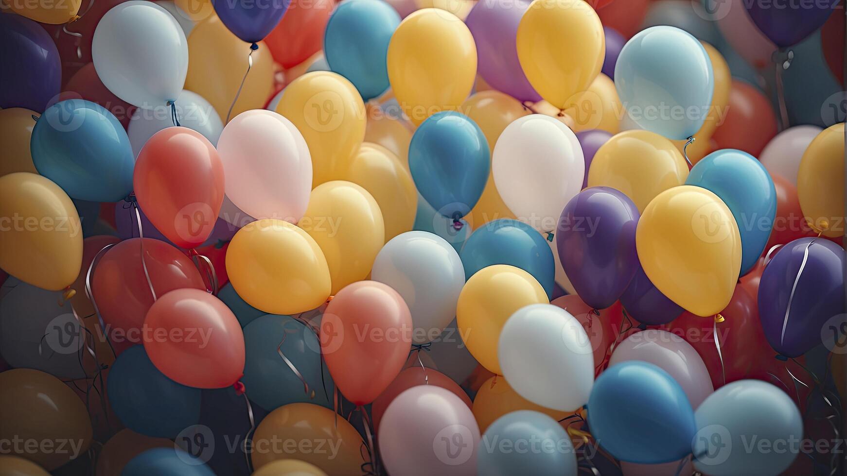 ai generiert bunt Luftballons im das Luft, bunt Luftballons Hintergrund, farbig Ballon Hintergrund, glücklich Hintergrund foto