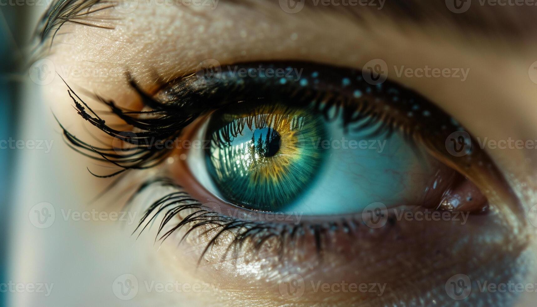 ai generiert Nahansicht Bild von Augen foto