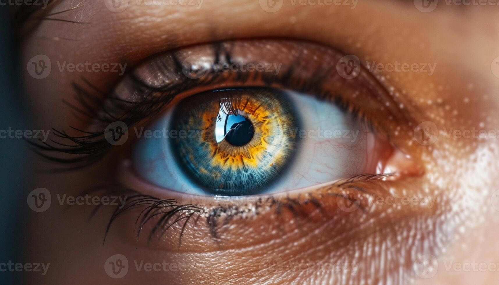 ai generiert Nahansicht Bild von Augen foto