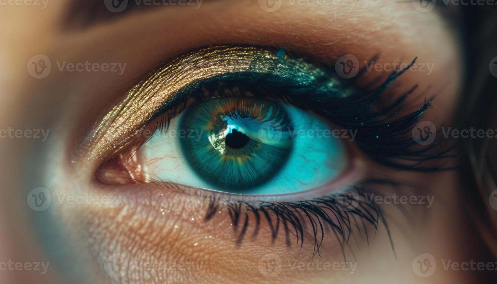 ai generiert Nahansicht Bild von Augen foto