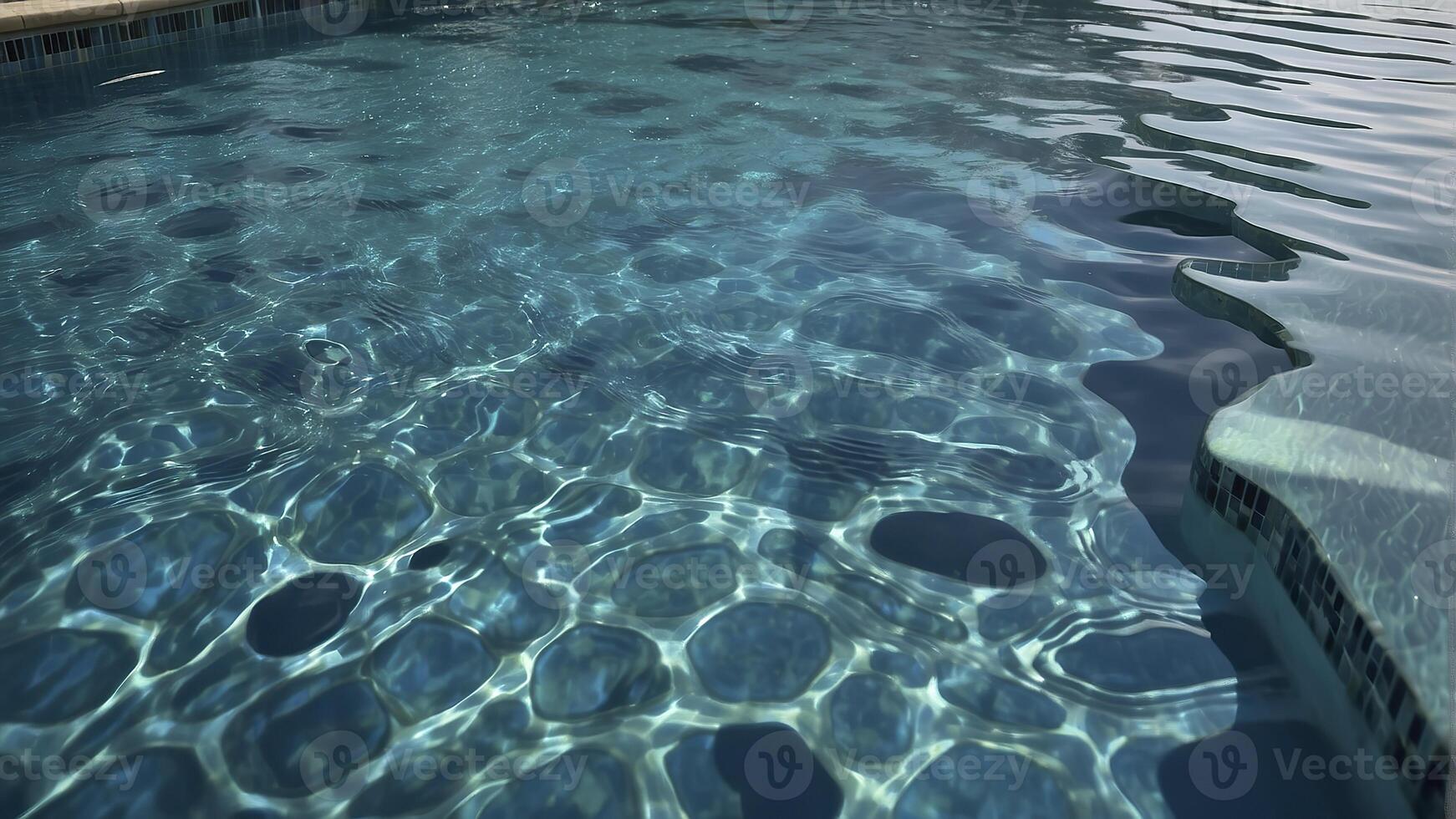 ai generiert Schwimmbad Hintergrund, Blau Schwimmbad Wasser, sonnig Tag, Blau Wasser Hintergrund, Blau Wasser Oberfläche foto