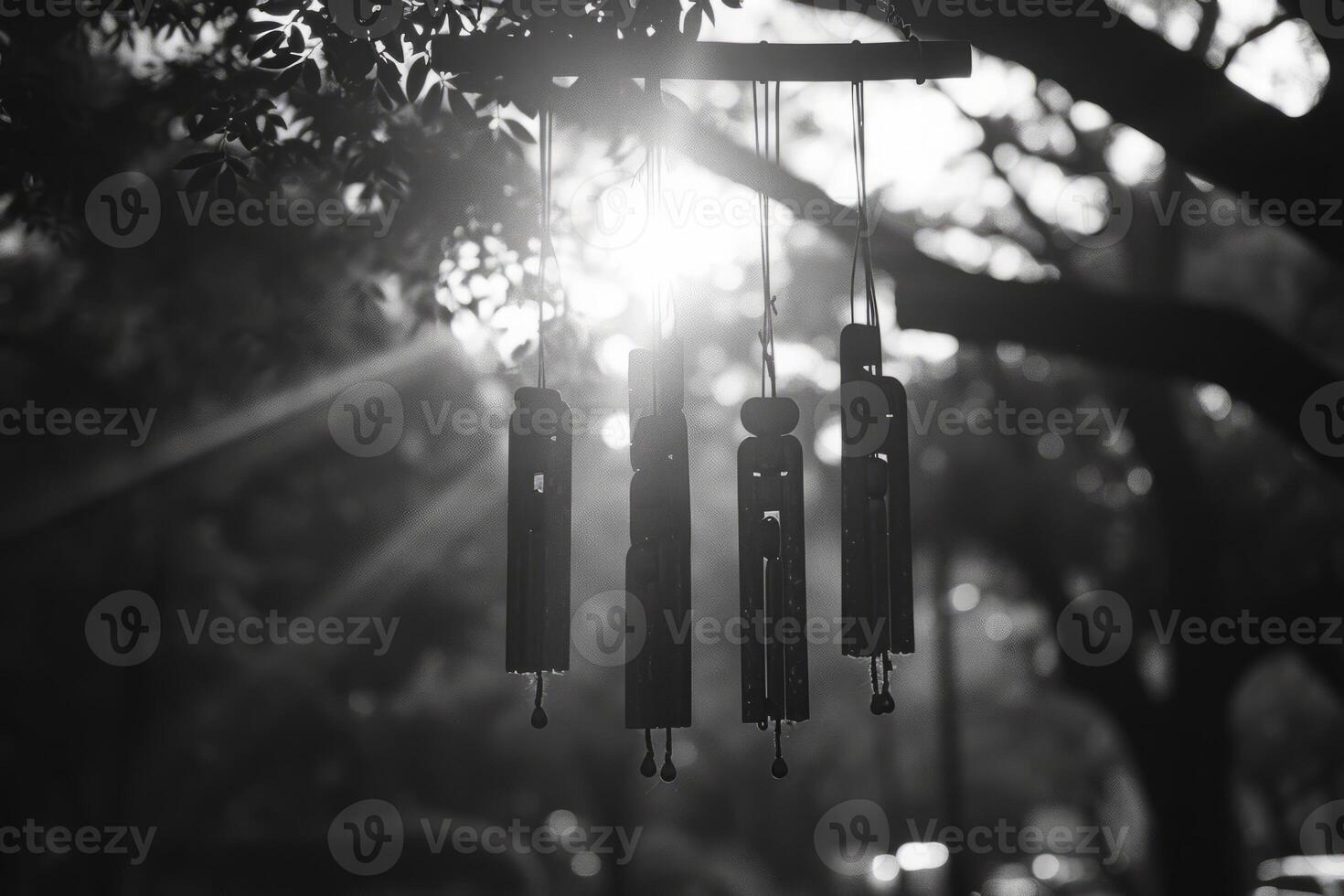 ai generiert Wind Glockenspiel im Sanft Brise foto