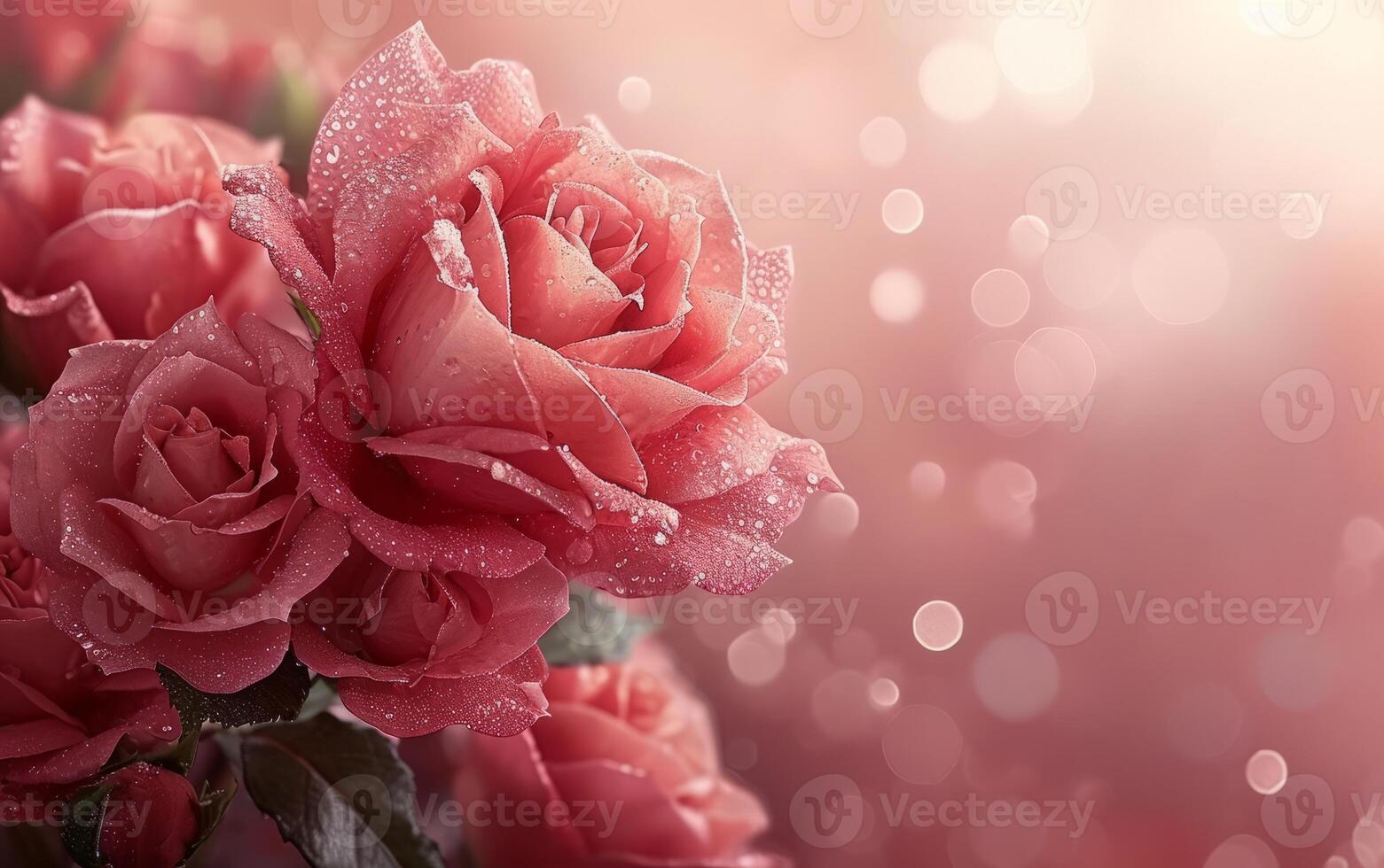 ai generiert Valentinstag Tag Blumen- Hintergrund foto