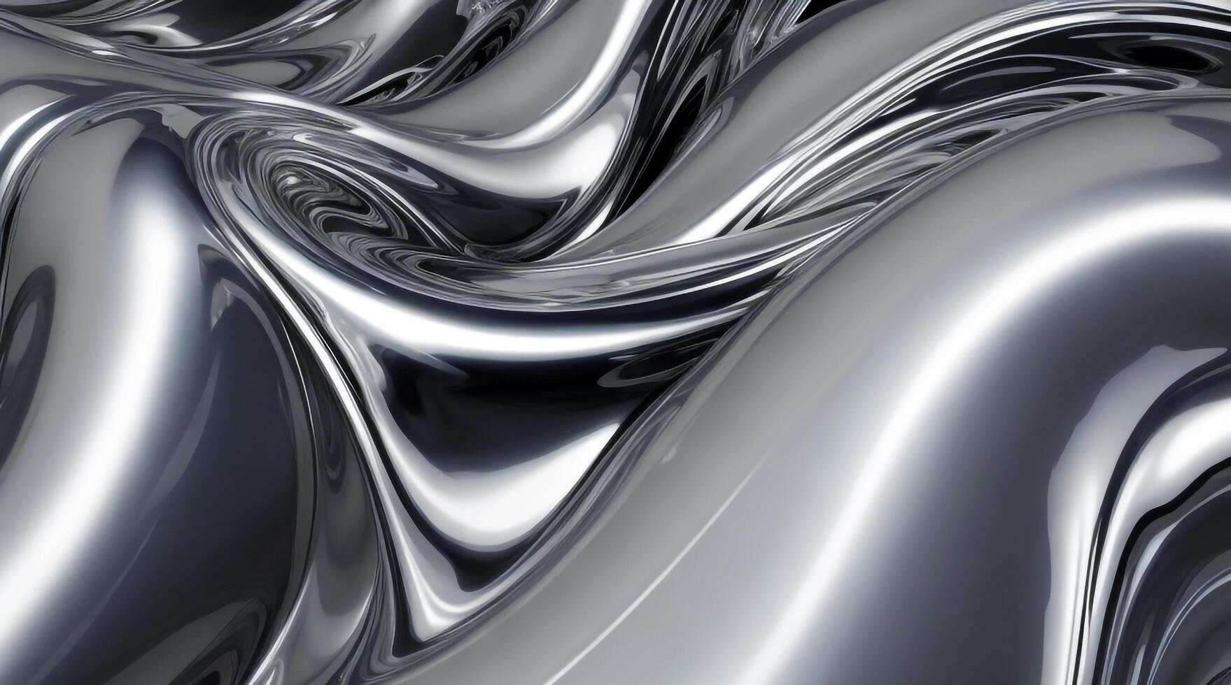 ai generiert Chrom glänzend abstrakt metallisch Stahl Flüssigkeit glänzend Flüssigkeit Splitter futuristisch Hintergrund Textur Design foto