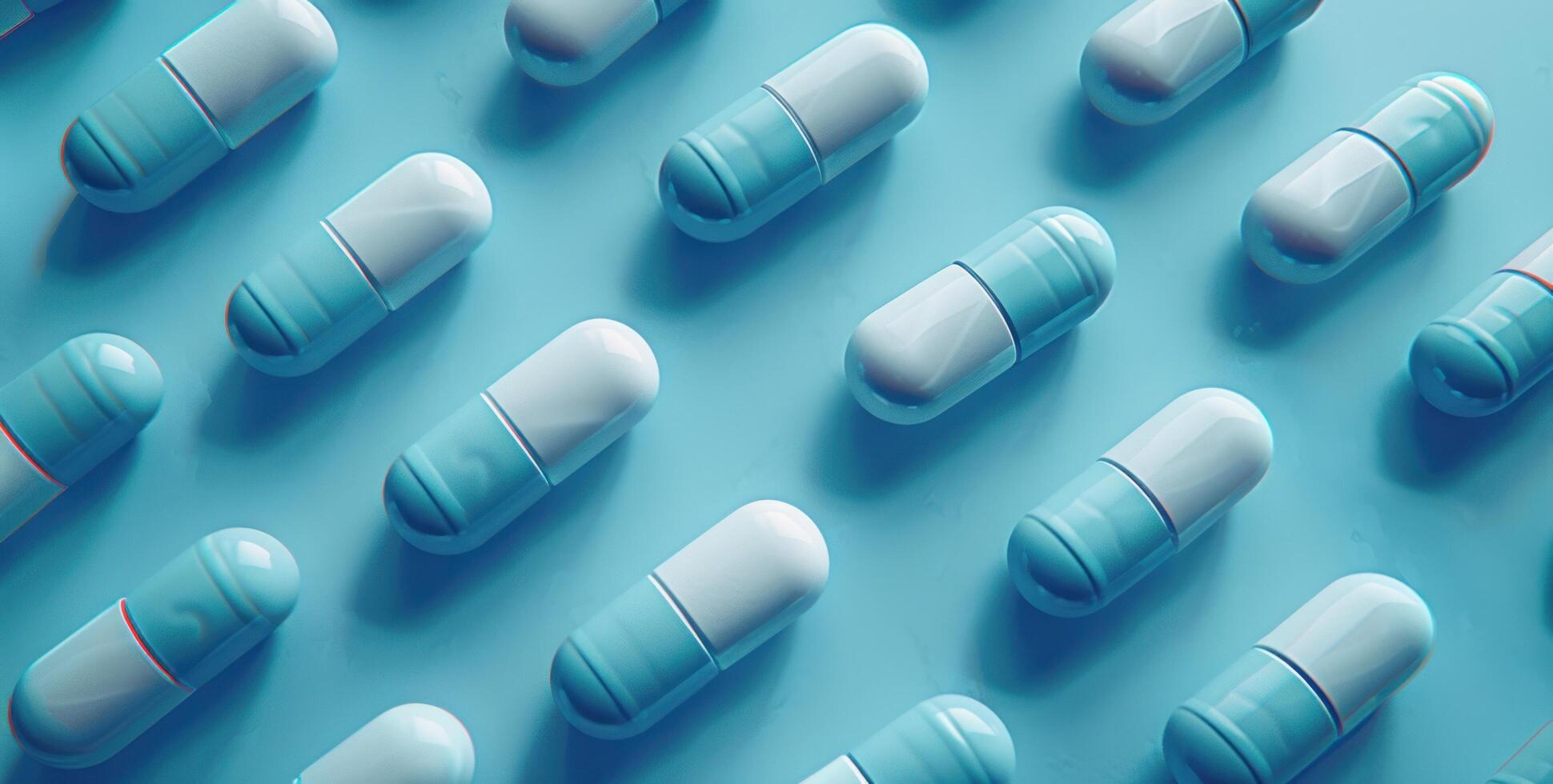 ai generiert Tabletten und Tablets auf ein Blau Hintergrund foto