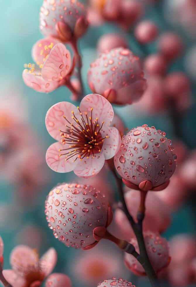 ai generiert Ostern Hintergrund auf Blau Hintergrund foto