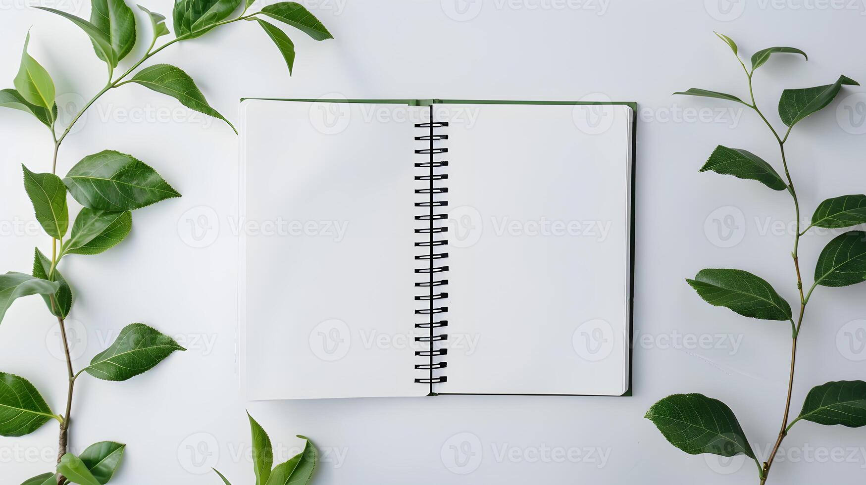 ai generiert ein öffnen Buch oder Notizbuch mit leer Weiß Seiten. ai generiert foto