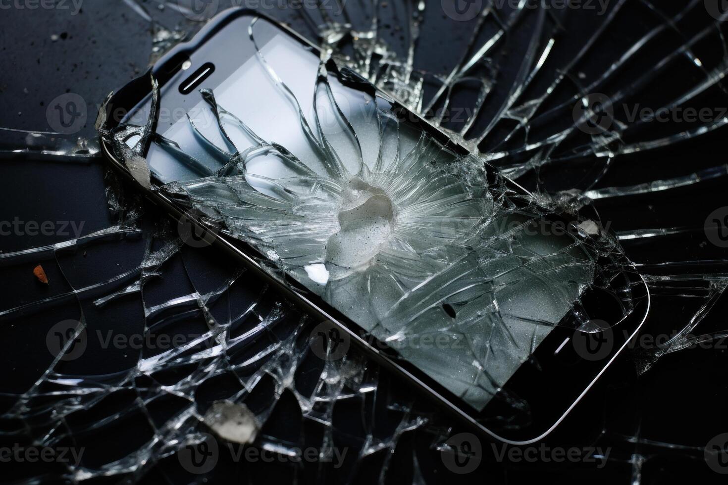 ai generiert gebrochen Telefon gebrochen Glas. generieren ai foto