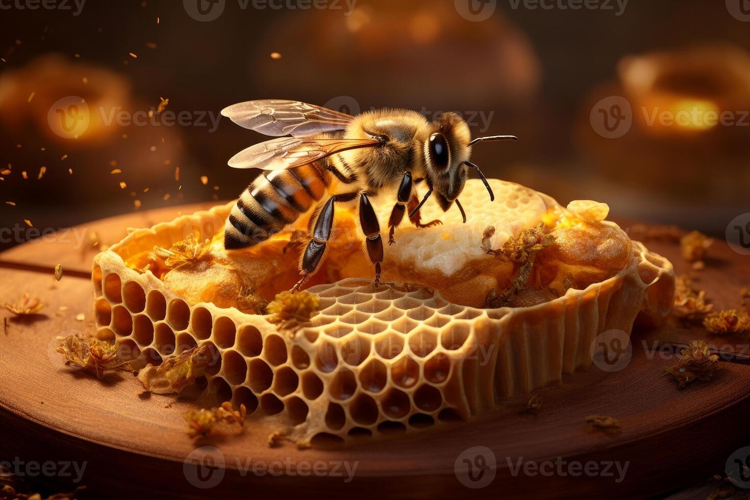 ai generiert Summen Bienen Innerhalb ein Bienenstock. generieren ai foto