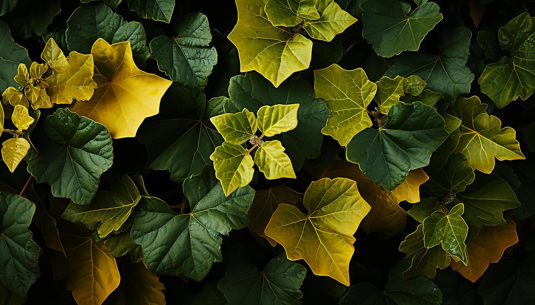 ai generiert beschwingt Herbst Laub dekoriert das Wald im ein bunt Muster generiert durch ai foto