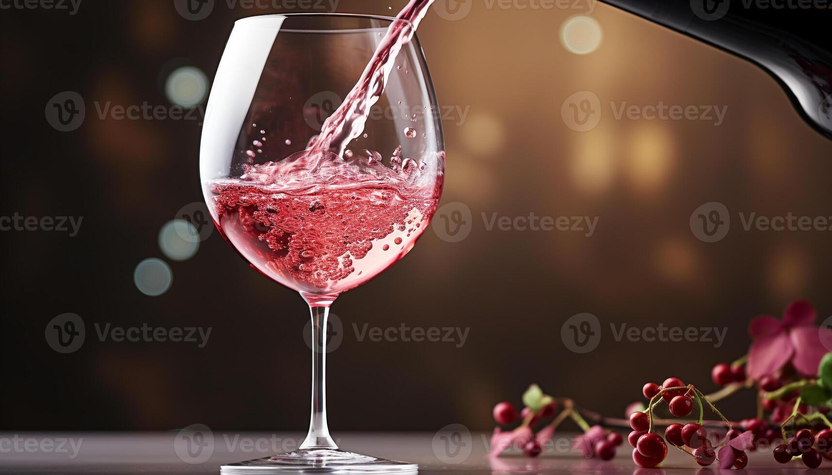 ai generiert erfrischend Wein gegossen in ein Glas, feiern mit Eleganz generiert durch ai foto