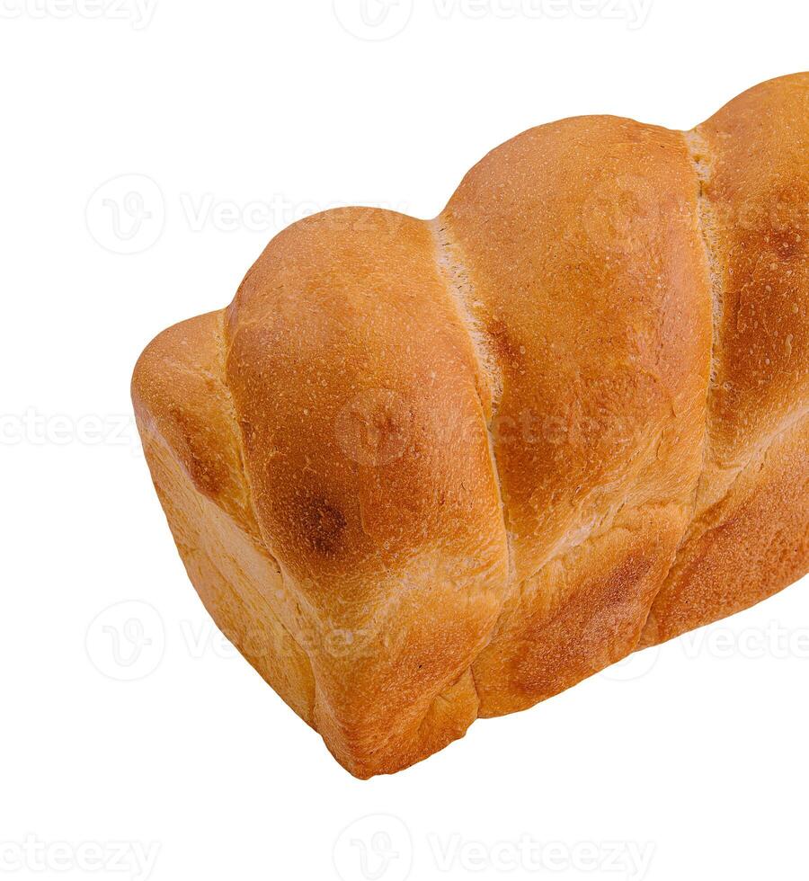 gebacken Block Brot isoliert auf Weiß Hintergrund foto