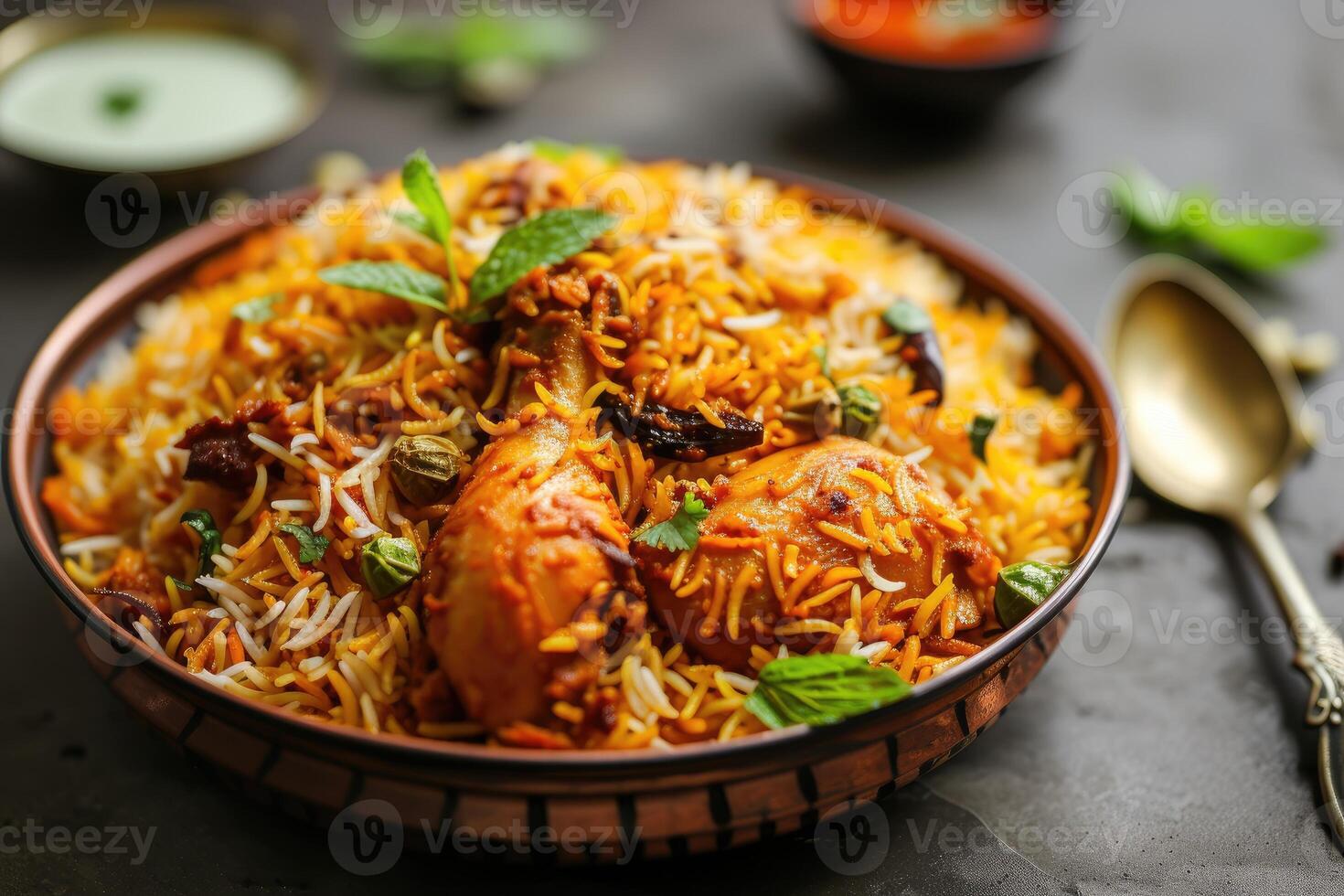 ai generiert königlich Fest, Meister das Kunst von Hähnchen Biryani beim heim. generativ ai foto