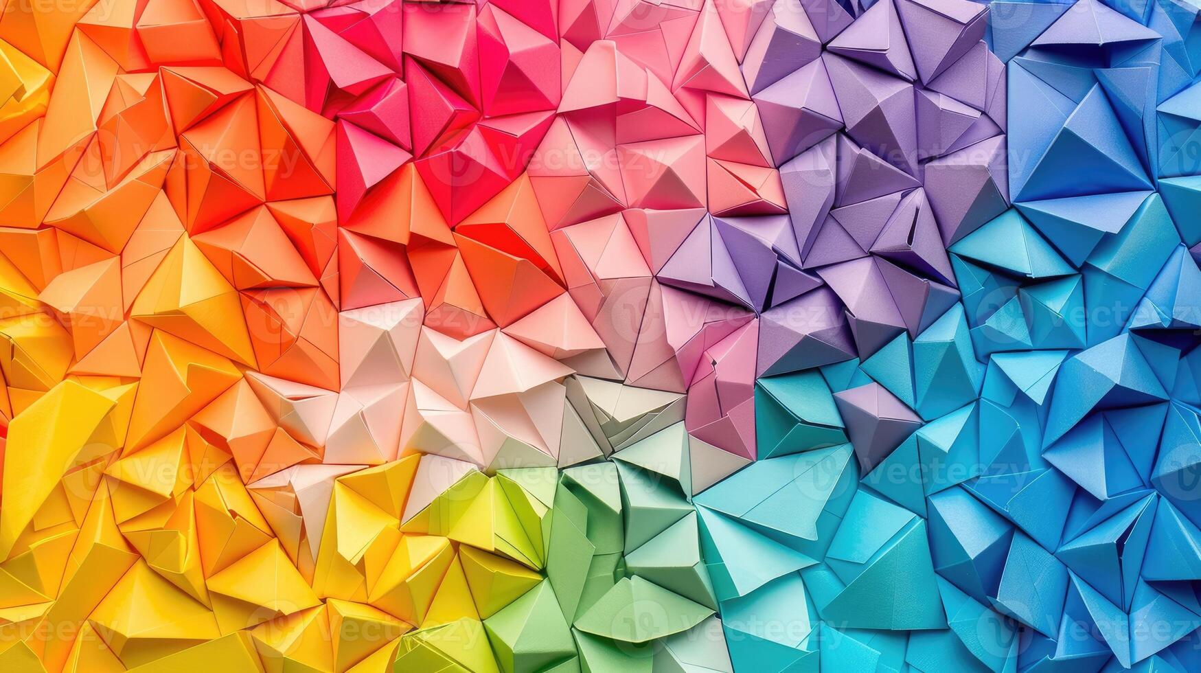 ai generiert abstrakt Hintergrund Hintergrund Eigenschaften bunt Origami Papier, ai generiert. foto