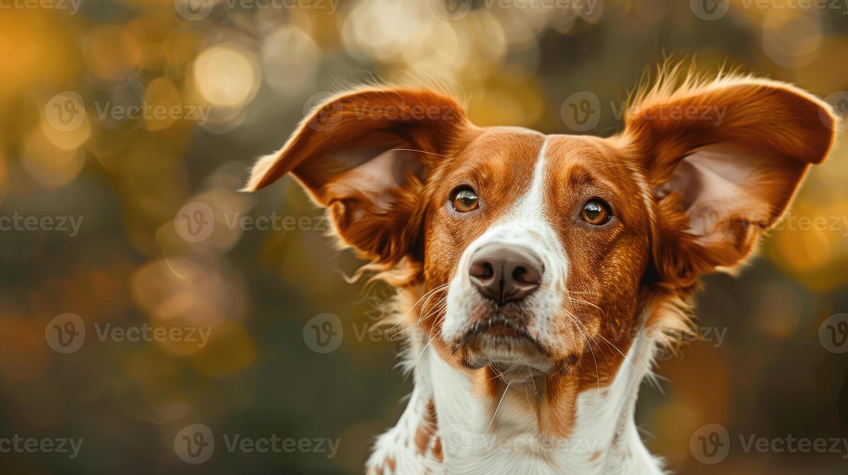 ai generiert ein Hund fesselt mit es ist groß Ohren, Hören aufmerksam, ein Bild von aufmerksam Neugier. ai generiert. foto