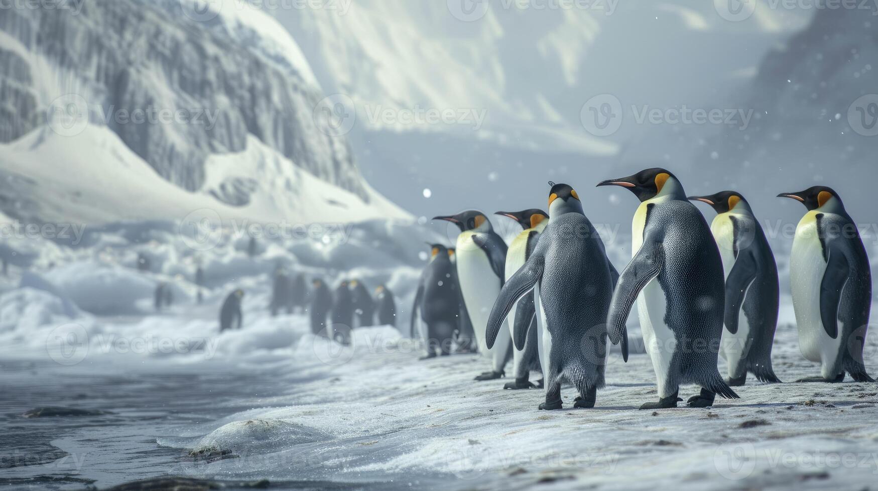 ai generiert entdecken das bezaubernd Charme von Pinguine auf Eis, wie Sie watscheln und abspielen im ihr eisig Lebensraum, ai generiert foto