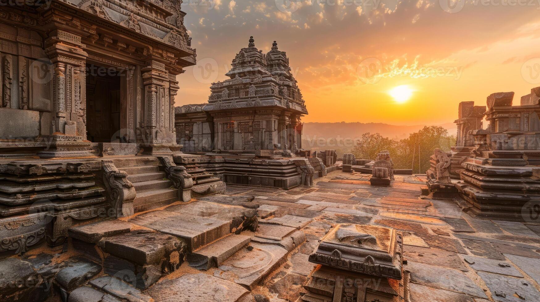 ai generiert Hindu Tempel foto