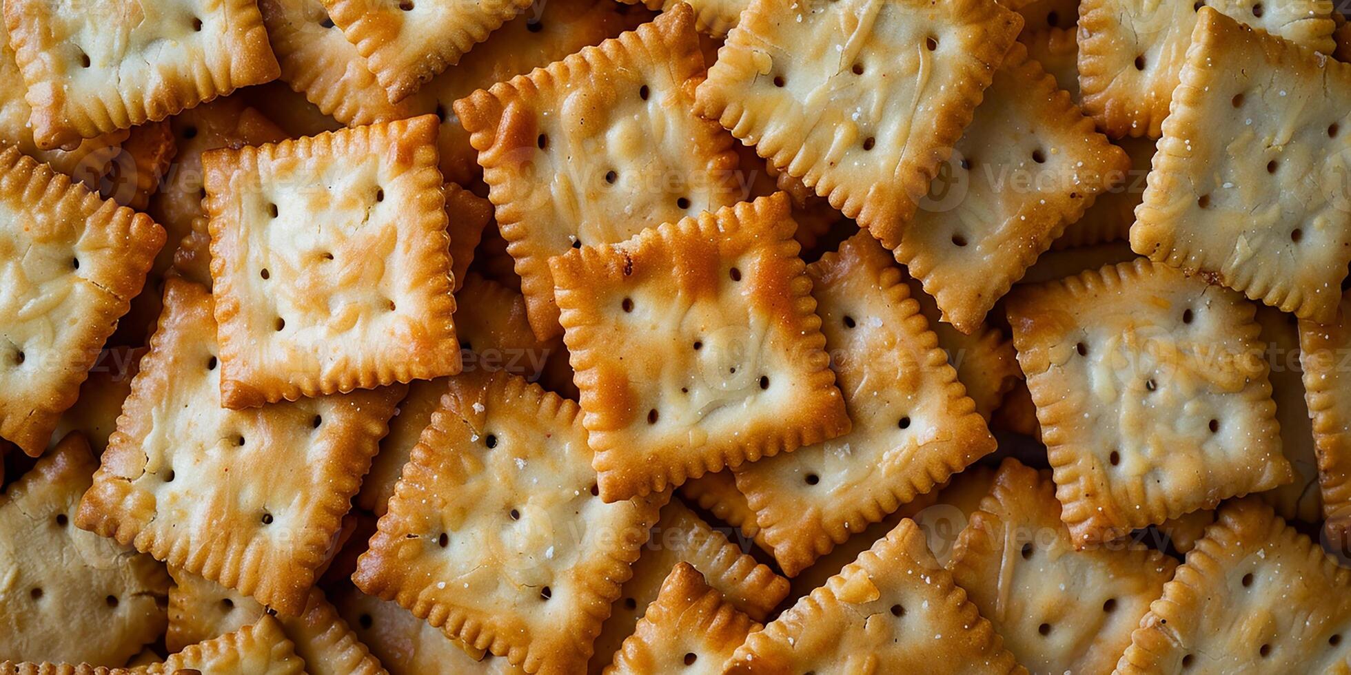 ai generiert Hintergrund mit salzig Cracker. oben Aussicht foto