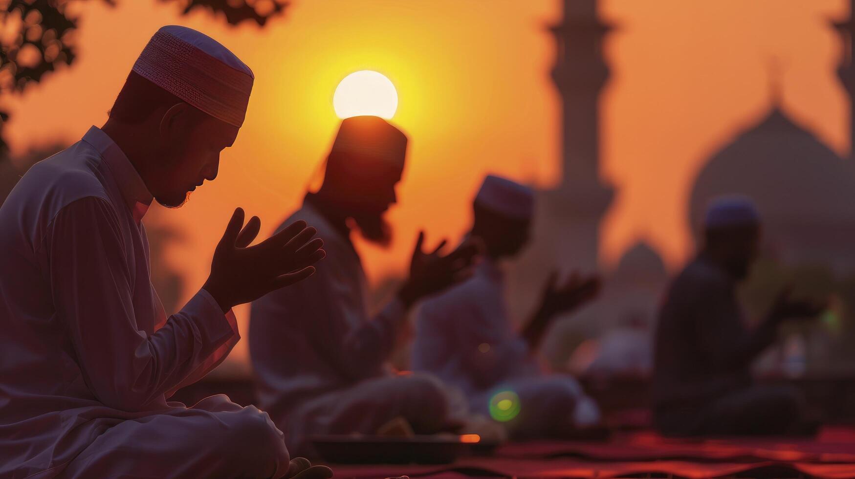 ai generiert Traditionen Ramadan Fasten Konzept foto