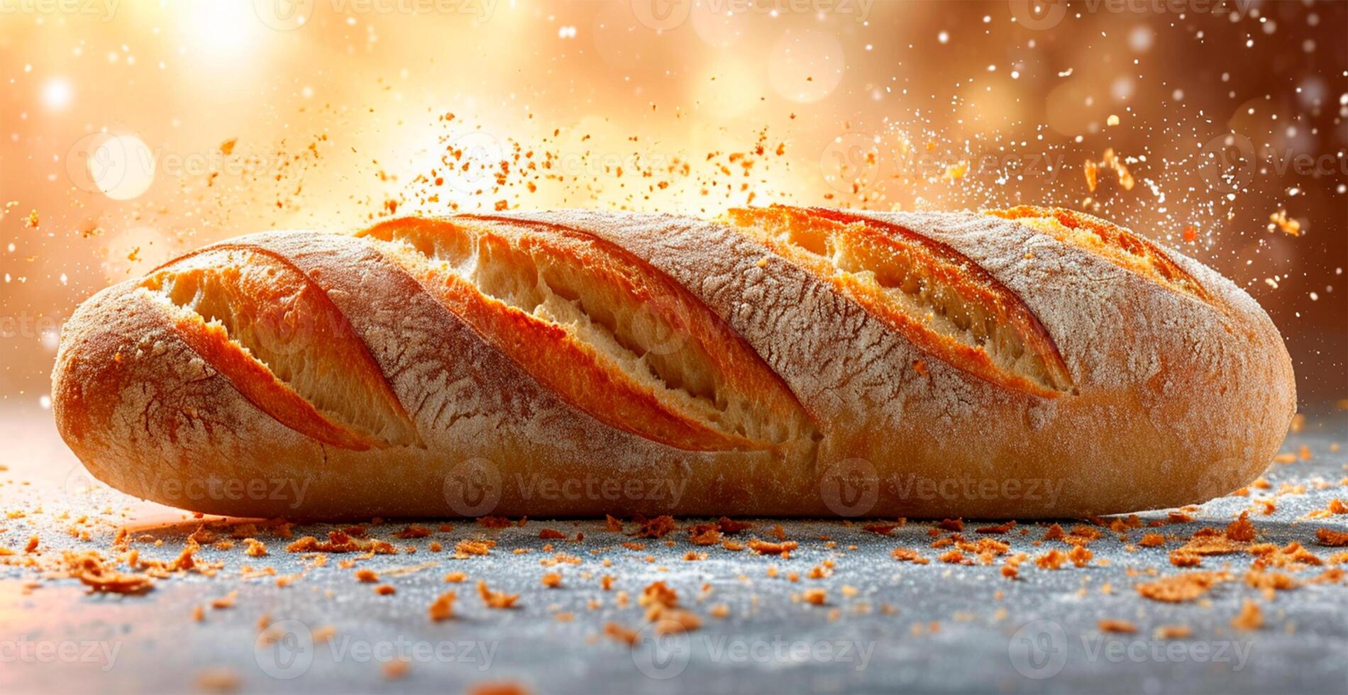 ai generiert Französisch Stangenbrot, Brot und Mehl Produkt - - ai generiert Bild foto