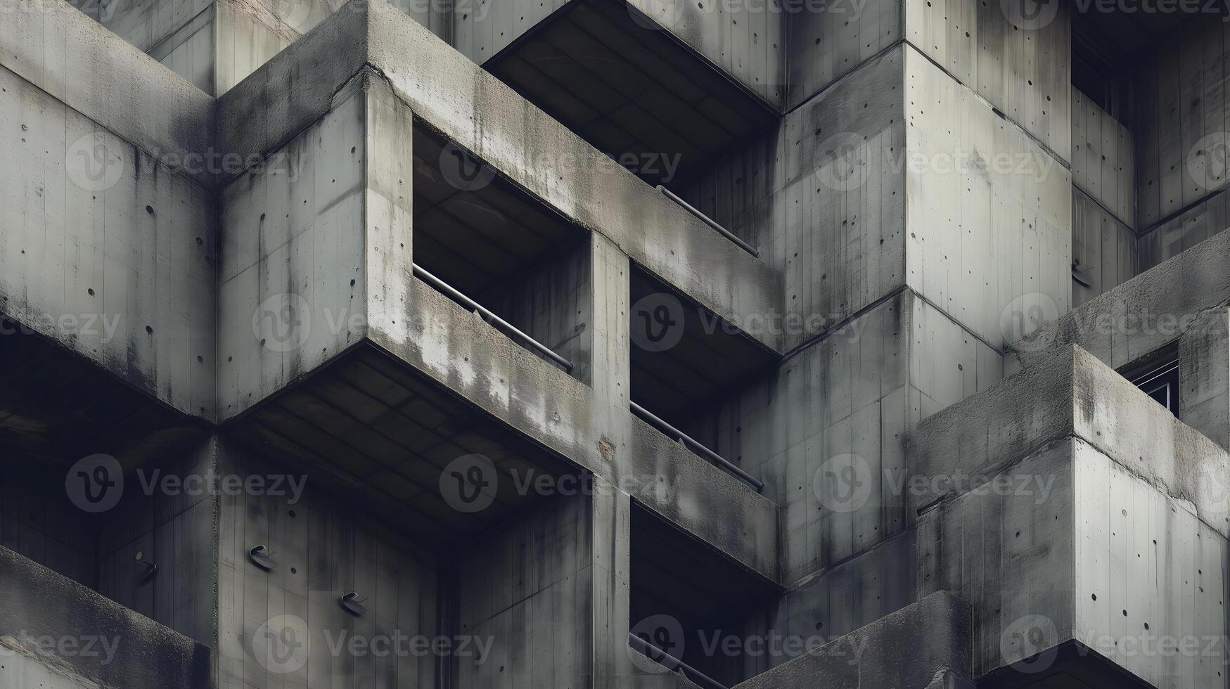 ai generiert Neo Brutalismus die Architektur Hintergrund foto
