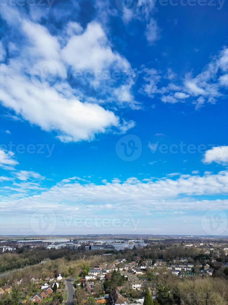 hoch Winkel Aussicht von zentral Hutfeld Stadt Hertfordshire von England, großartig Großbritannien. März 9., 2024 foto