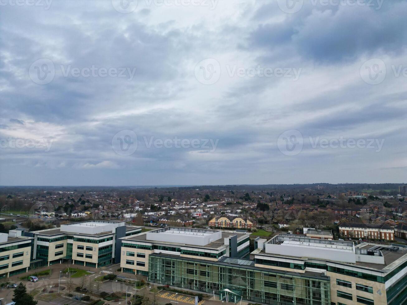 hoch Winkel Aussicht von zentral Hutfeld Stadt von England, großartig Großbritannien. März 9., 2024 foto