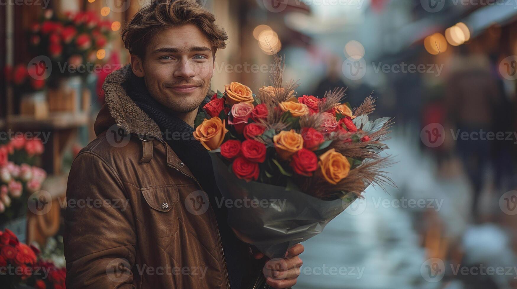 ai generiert Gentlemens Tribut. Blüten von Anerkennung foto