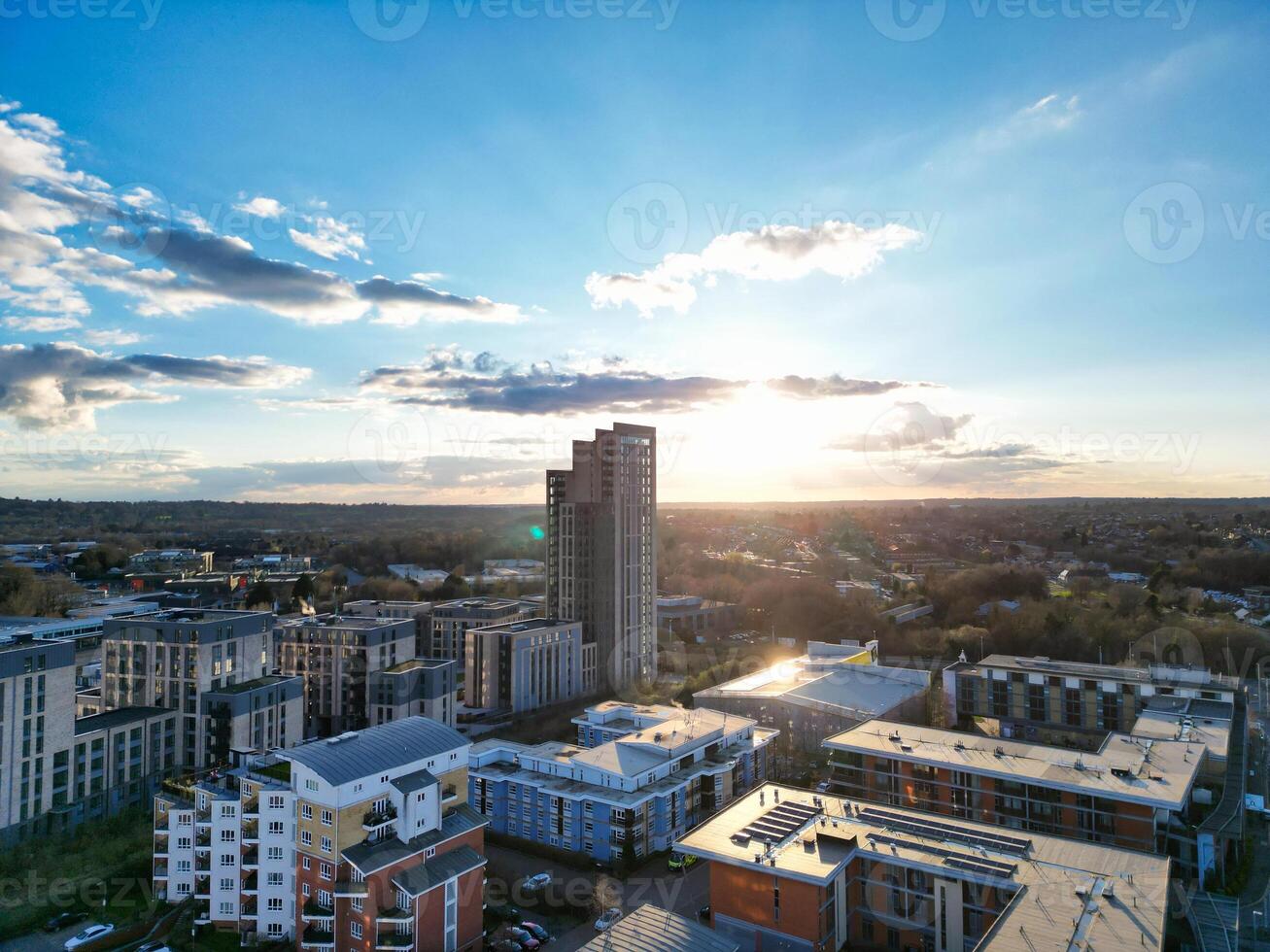 hoch Winkel Aussicht von Watford Stadt von England großartig Großbritannien. März 3., 2024 foto